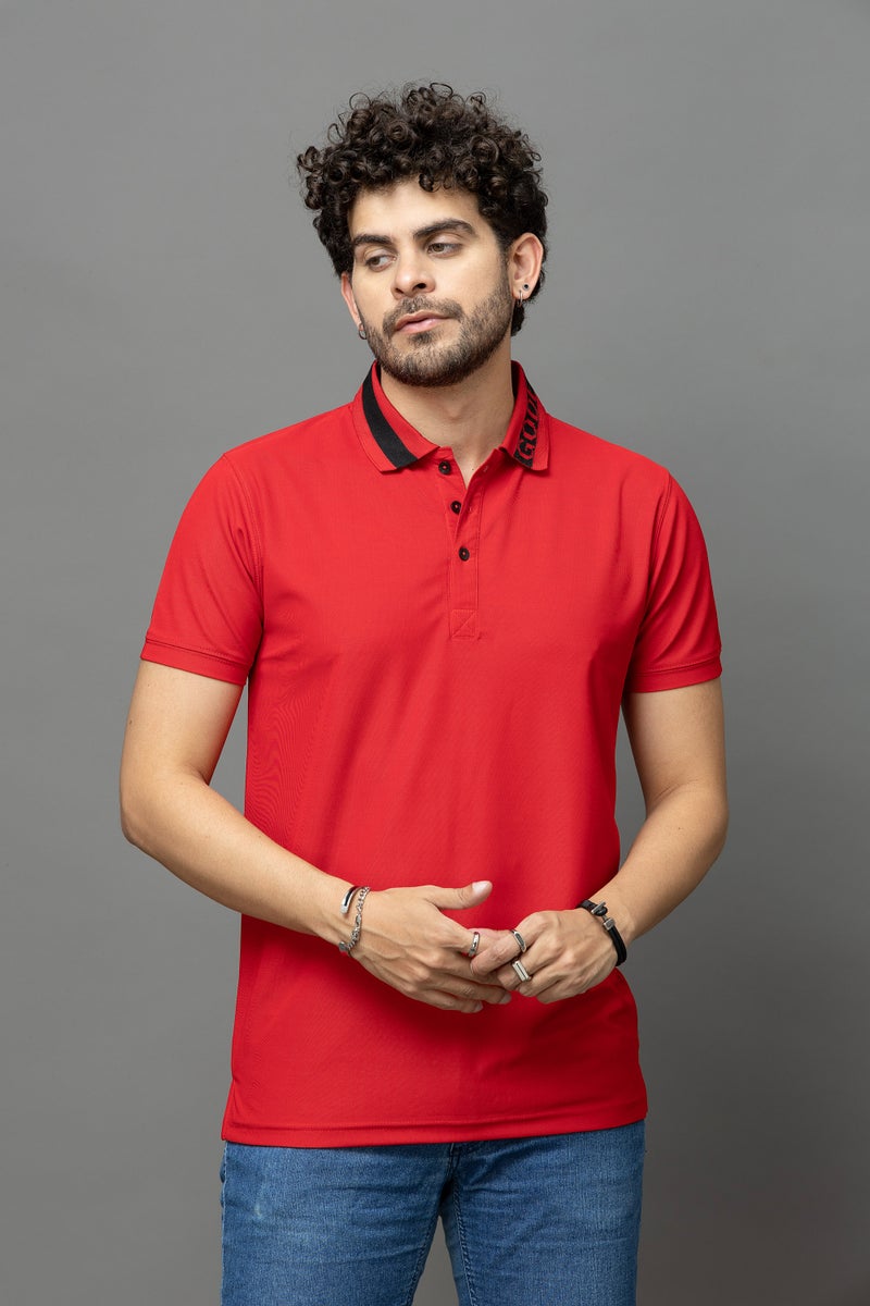 Go Devil Red Polo T-Shirt for Men - Image 1